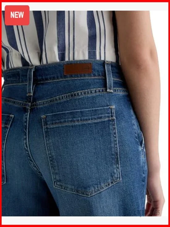 Mid Rise Ankle Palazzo Jeans, Wide Leg with Trouser Details - Picture 3 of 7